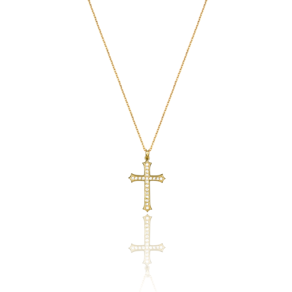 Fleurie Cross Diamond Pendant