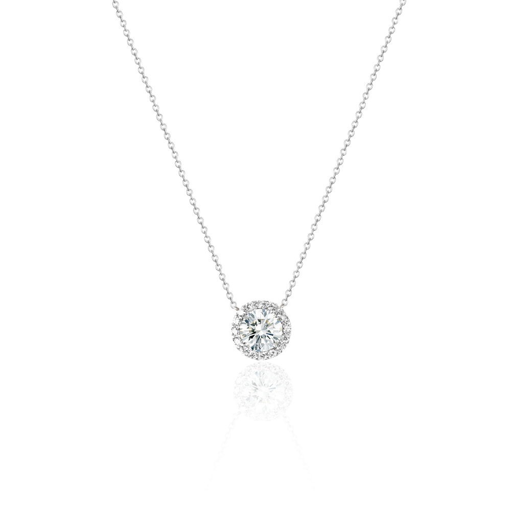 Classic Pavé Round Cut Diamond Necklace